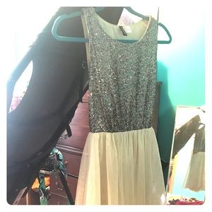 H&M brand dress; silver sequins top; tulle bottom